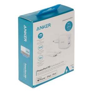 شارژر دیواری Type-C انکر PowerPort PD مدل B2019LD1 به همراه کابل Type-C به Lightning